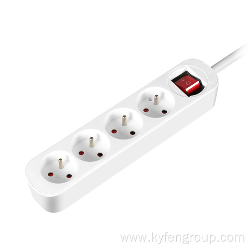 France 4-socket power strip with light switch